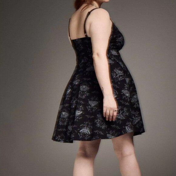 MYSTIC MOTH DEEP BLACK NIGHTFALL CORSET MINI DRESS 2 2X 18 20 NWOT - Picture 3 of 5